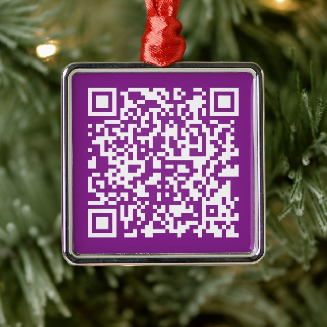 Sofortiger QR-Code mit Ihrer Website-URL | Lila Ornament Aus Metall (Baum)
