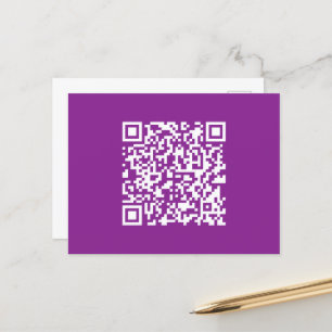 Sofortiger QR-Code mit Ihrer Website-URL   Lila Postkarte