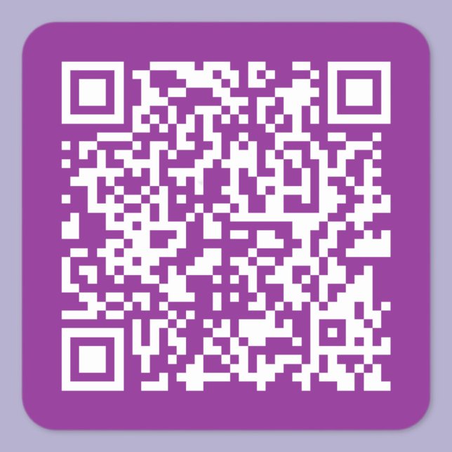 Sofortiger QR-Code mit Ihrer Website-URL | Lila Quadratischer Aufkleber (Von Creator hochgeladen)