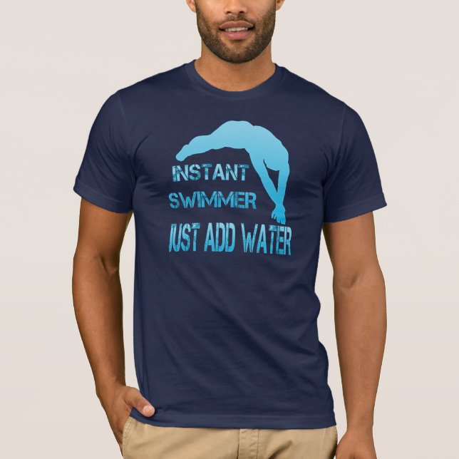 Sofortiger Schwimmer addieren gerade Wasser T-Shirt (Vorderseite)