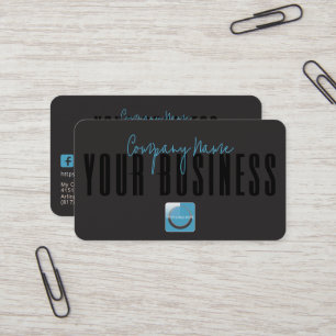 Sofortiges modernes schwarzes blaues Logo Generic Visitenkarte