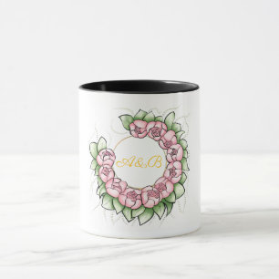Sofortiges Schwarzes Hochzeitsmonogramm-Mug - Mini Tasse