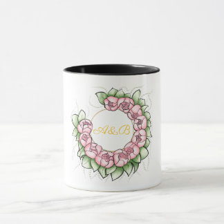 Sofortiges Schwarzes Hochzeitsmonogramm-Mug - Mini Tasse