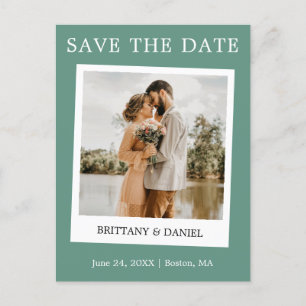 Sofortkamera Save the Date Eukalyptus Green Postkarte