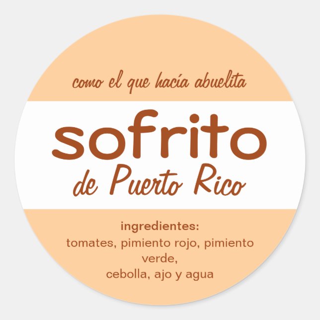 Sofrito Puerto Rico Runder Aufkleber (Vorderseite)