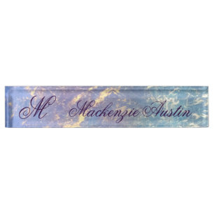 Soft Abstrakt Monogramm für Pastell und Gold-Sp Namensplakette