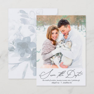 Soft and Airy Floral Blue Foto Wedding Sav Save The Date