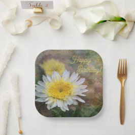 Soft and Dreamy Daisy Birthday Pappteller