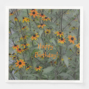 Soft and Dreamy Happy Birthday Floral Serviette