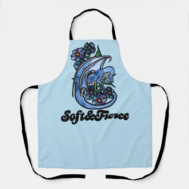 Soft and Fierce Dragon blau Schürze (Vorderseite)