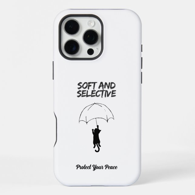 Soft and Selective – Custom Text Cat iPhone Case Hülle (Rückseite)