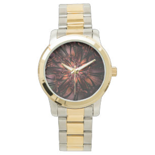 Soft and tenderderness Fraktal Fantasy Blume Armbanduhr