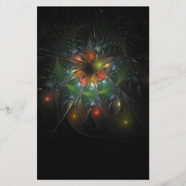 Soft and tenderderness Fraktal Fantasy Blume Briefpapier (Vorderseite)