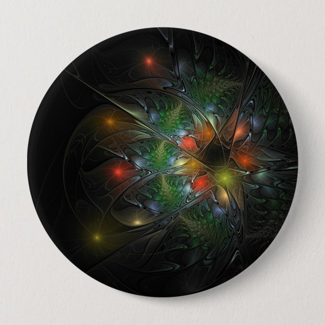 Soft and tenderderness Fraktal Fantasy Blume Button (Vorderseite)