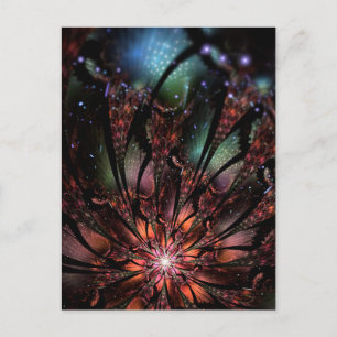 Soft and tenderderness Fraktal Fantasy Blume Einladungspostkarte