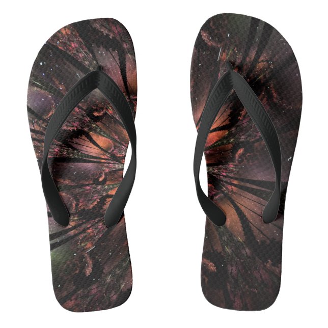 Soft and tenderderness Fraktal Fantasy Blume Flip Flops (Fußbett)