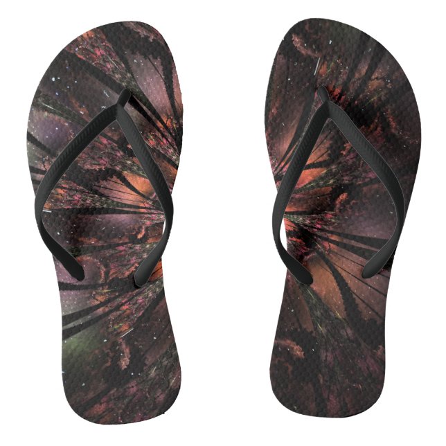 Soft and tenderderness Fraktal Fantasy Blume Flip Flops (Fußbett)