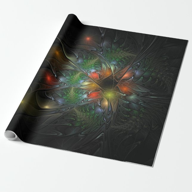 Soft and tenderderness Fraktal Fantasy Blume Geschenkpapier (Ungerollt)