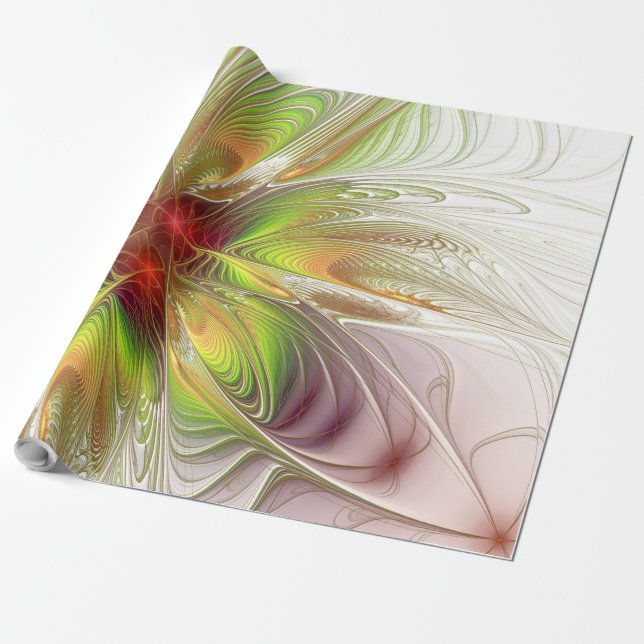 Soft and tenderderness Fraktal Fantasy Blume Geschenkpapier (Ungerollt)