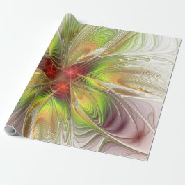 Soft and tenderderness Fraktal Fantasy Blume Geschenkpapier