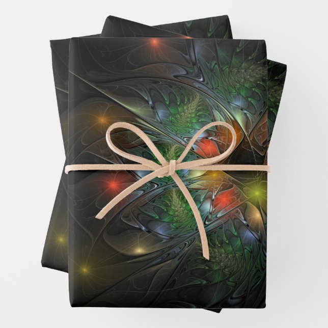 Soft and tenderderness Fraktal Fantasy Blume Geschenkpapier Set (Beispiel)