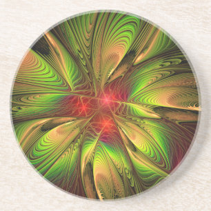 Soft and tenderderness Fraktal Fantasy Blume Getränkeuntersetzer