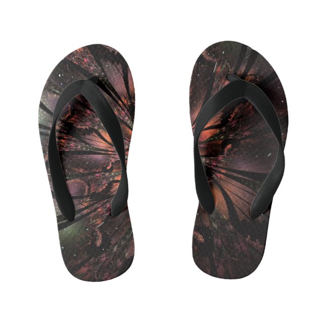 Soft and tenderderness Fraktal Fantasy Blume Kinderbadesandalen (Fußbett)