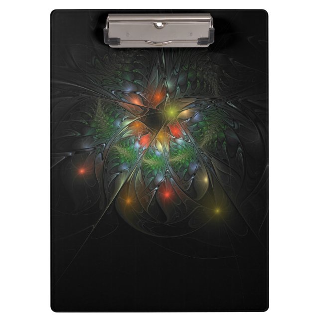 Soft and tenderderness Fraktal Fantasy Blume Klemmbrett (Vorderseite)