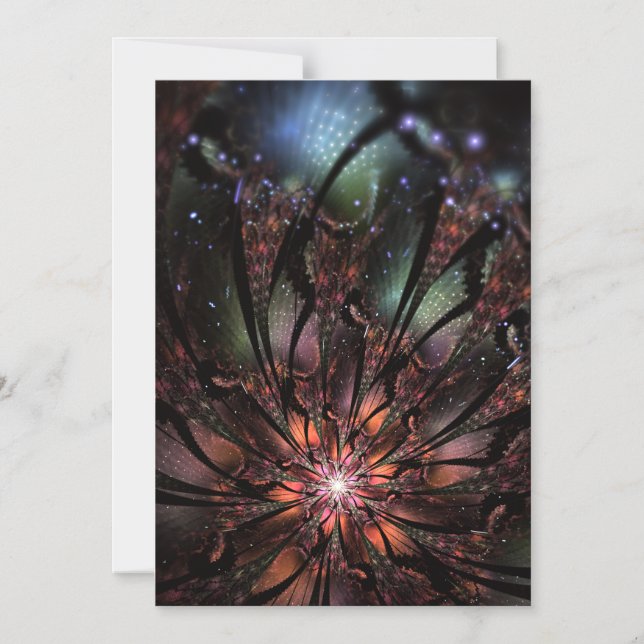 Soft and tenderderness Fraktal Fantasy Blume Magneteinladung (Vorderseite)