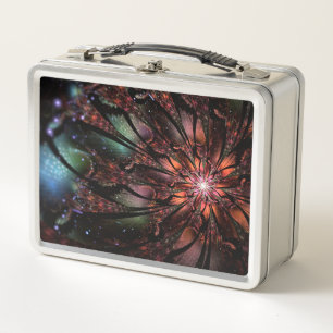 Soft and tenderderness Fraktal Fantasy Blume Metall Brotdose