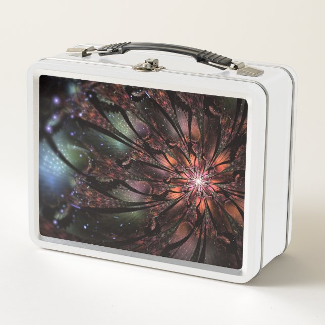Soft and tenderderness Fraktal Fantasy Blume Metall Brotdose (Vorderseite)