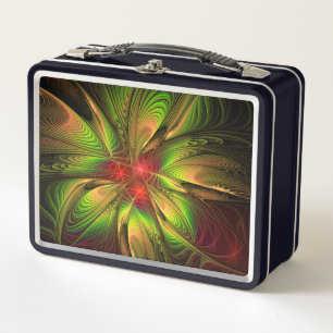 Soft and tenderderness Fraktal Fantasy Blume Metall Brotdose