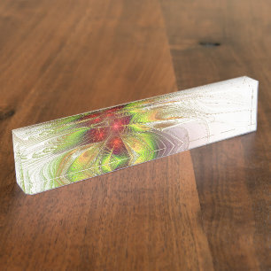 Soft and tenderderness Fraktal Fantasy Blume Namensplakette