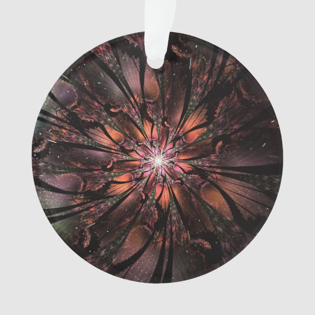 Soft and tenderderness Fraktal Fantasy Blume Ornament (Vorderseite)