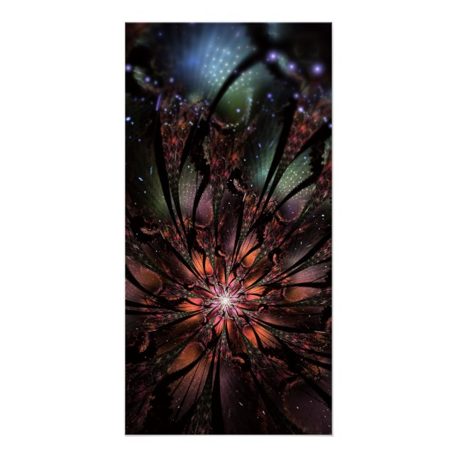 Soft and tenderderness Fraktal Fantasy Blume Poster (Vorderseite)