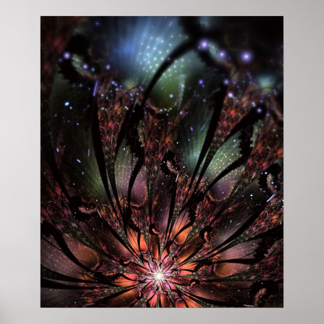 Soft and tenderderness Fraktal Fantasy Blume Poster (Vorne)