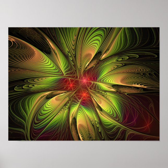 Soft and tenderderness Fraktal Fantasy Blume Poster (Vorne)