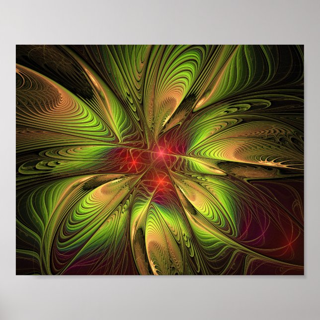 Soft and tenderderness Fraktal Fantasy Blume Poster (Vorne)