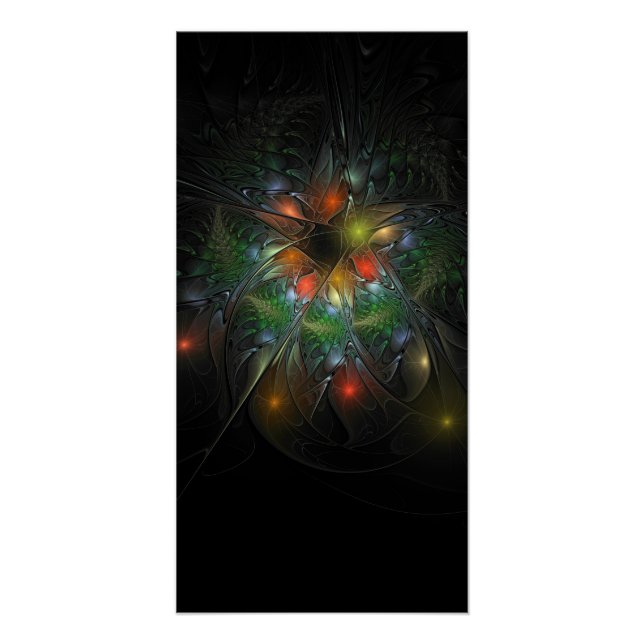 Soft and tenderderness Fraktal Fantasy Blume Poster (Vorderseite)