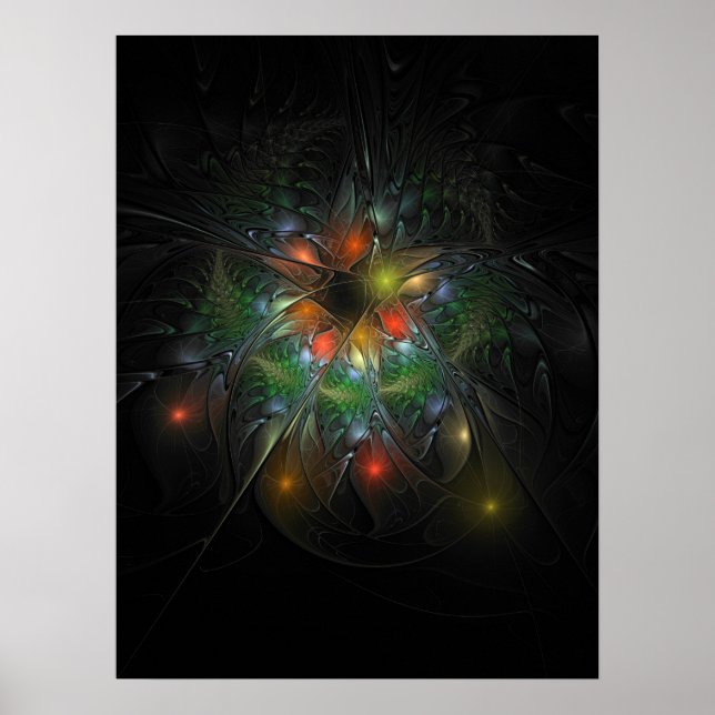 Soft and tenderderness Fraktal Fantasy Blume Poster (Vorne)