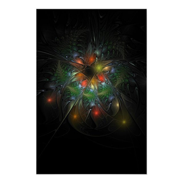 Soft and tenderderness Fraktal Fantasy Blume Poster (Vorderseite)