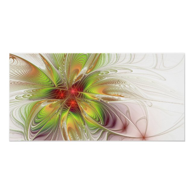 Soft and tenderderness Fraktal Fantasy Blume Poster (Vorderseite)