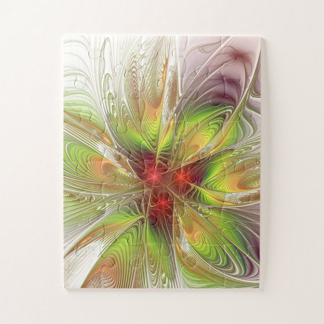 Soft and tenderderness Fraktal Fantasy Blume Puzzle (Vertikal)