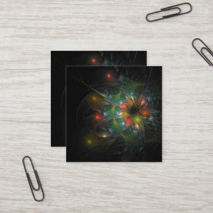 Soft and tenderderness Fraktal Fantasy Blume Quadratische Visitenkarte