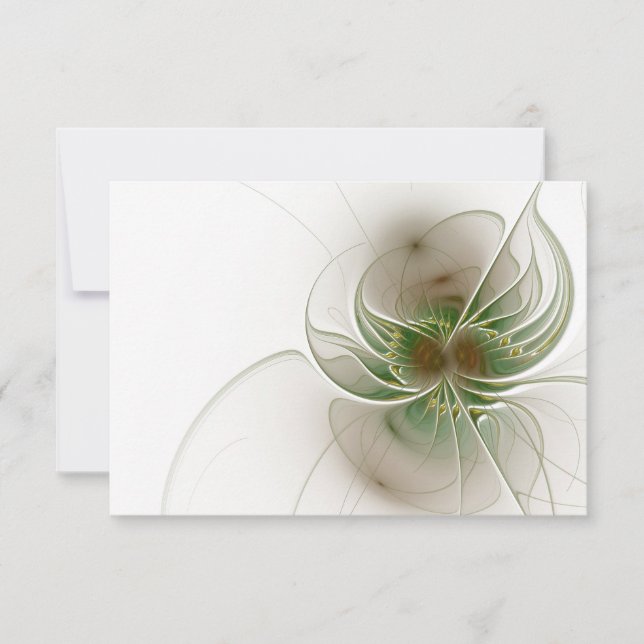 Soft and tenderderness Fraktal Fantasy Blume RSVP Karte (Vorderseite)
