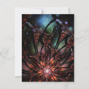 Soft and tenderderness Fraktal Fantasy Blume RSVP Karte