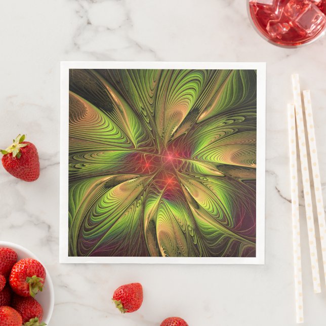 Soft and tenderderness Fraktal Fantasy Blume Serviette (Beispiel)
