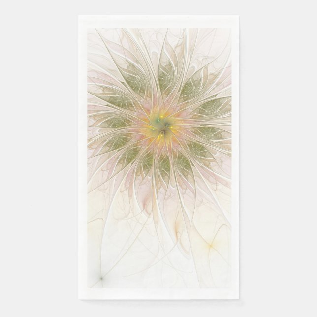 Soft and tenderderness Fraktal Fantasy Blume Serviette (Vorderseite)