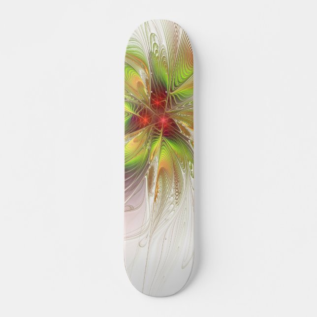 Soft and tenderderness Fraktal Fantasy Blume Skateboard (Vorne)