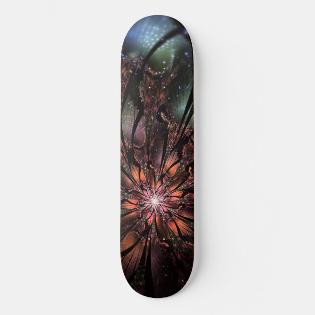Soft and tenderderness Fraktal Fantasy Blume Skateboard (Vorderseite)